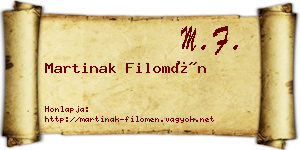 Martinak Filomén névjegykártya
